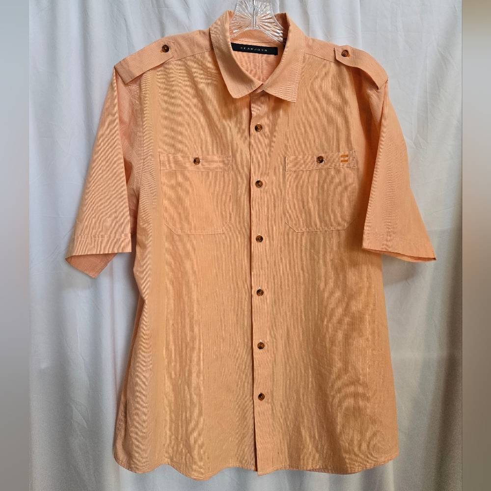 Sean John Apricot Casual Button Down Shirt Size 2XL
